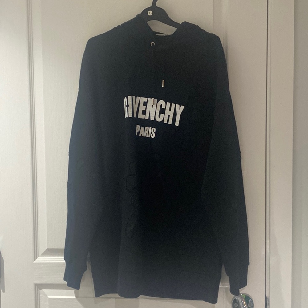 Givenchy black destroyed logo hoodie Size XS
